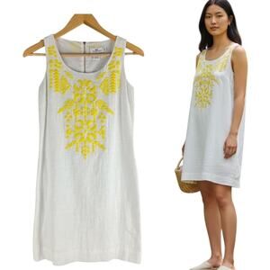 Vineyard Vines Medallion Emboridered Shift Dress Sleeveless White Size 00